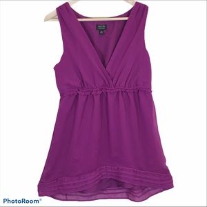 Nicole Miller Chiffon Layered Tank Top Sz M